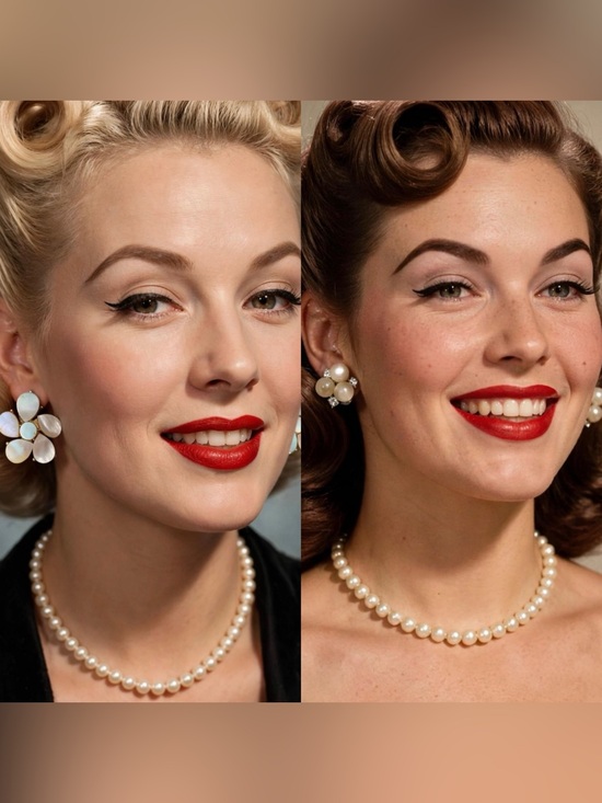 Jewelry - Vintage 50’s Glamorous Costume Clip-On Earrings